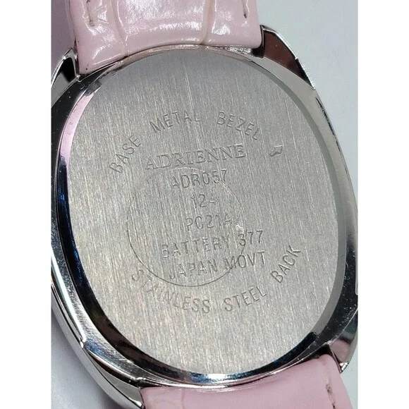 Adrienne Quartz ADR057 Womens Watch Pink Band Diamond Jewel Trim New Battery - Picture 12 of 13